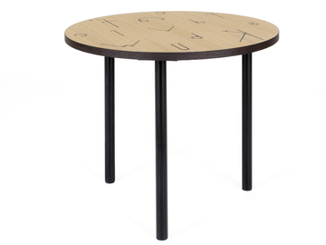 ARTY LETTER - Round wood veneer coffee table by Woodman