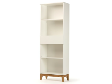 BLANCO - Open melamine-faced chipboard bookcase with drawers by Woodman
