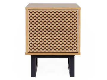 CAMDEN DIAMOND - Square wooden bedside table with drawers by Woodman