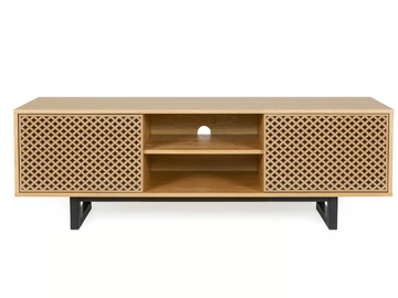 CAMDEN DIAMOND - Wood veneer TV cabinet with doors by Woodman