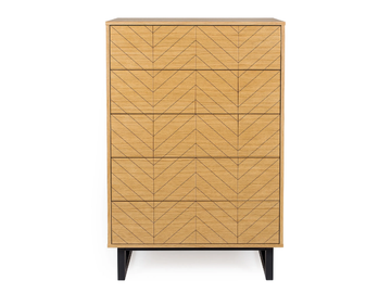 CAMDEN HERRINGBONE - Wood veneer chest of drawers by Woodman