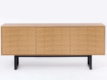 CAMDEN HERRINGBONE - Wood veneer sideboard with doors by Woodman
