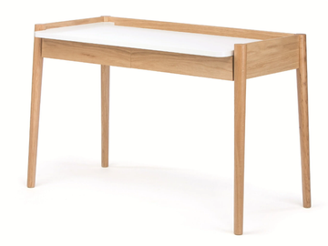 FELDBACH - Rectangular melamine-faced chipboard writing desk with drawers by Woodman