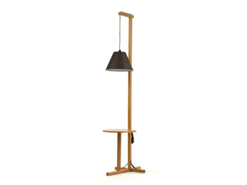 FLOOR LAMP TABLE - Direct light oak floor lamp with coffee table by Woodman