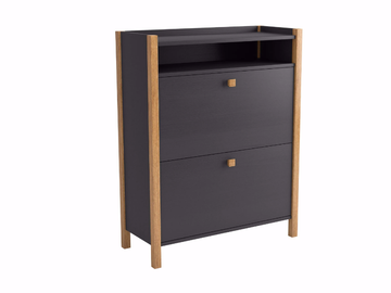 HANNOVER - Melamine-faced chipboard shoe cabinet by Woodman