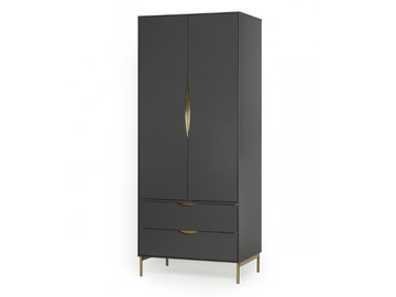 KOBE - Wood veneer wardrobe with drawers by Woodman