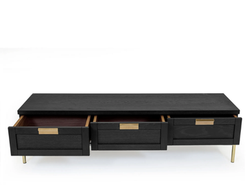 PIMLICO - Low wood veneer TV cabinet with drawers by Woodman