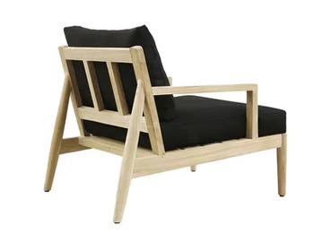 AUSTIN - Upholstered teak garden armchair with armrests by XVL