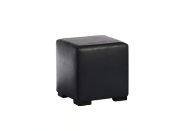 CUBE - Upholstered square leather pouf by XVL