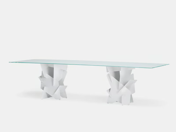 DIAMANTE - Rectangular glass table by YDF