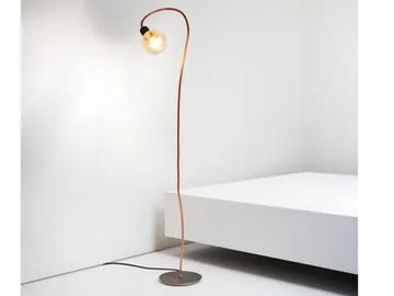 PATO - Copper floor lamp with swing arm by ZAVA