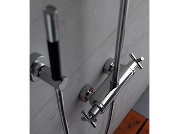 DA-DA - Shower tap with hand shower with individual rosettes with overhead shower by ZAZZERI