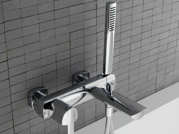 TANGO - Wall-mounted steel bathtub mixer by ZAZZERI
