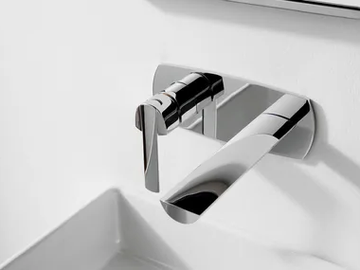 TANGO - Wall-mounted steel washbasin mixer by ZAZZERI
