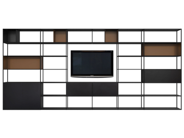 EASY IRONY TV - Metal bookcase with TV stand by Zeus