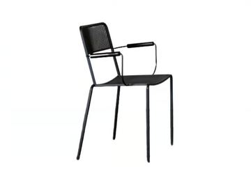 GINGER - Painted metal chair with armrests by Zeus