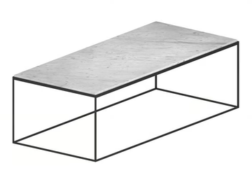 SLIM MARBLE - Rectangular Carrara marble coffee table by Zeus