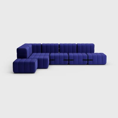Modular 2-seater Sofa in Jet Fabric - 4 Sofa Modules
