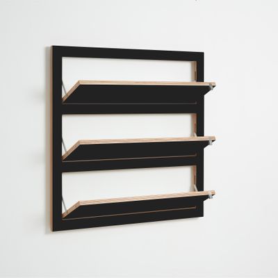 Fläpps Shelf 80x80-3 Shoe Rack - Black