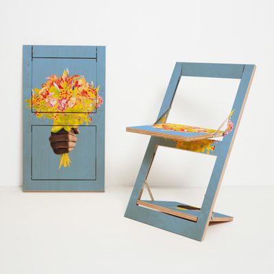 Fläpps Folding Chair - Messerblumen (on birch)