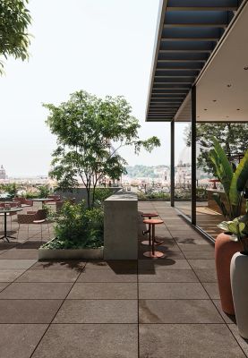 LIMES PORFIDO WARM - Indoor/outdoor porcelain stoneware flooring with stone effect _ CERAMICHE KEOPE