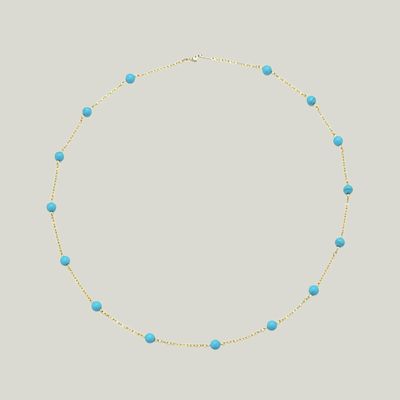 Italian Turquoise and Gold Chain Necklace