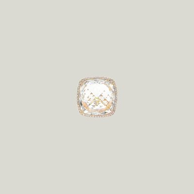 Italian Pink Quartz and Diamond Cocktail Ring