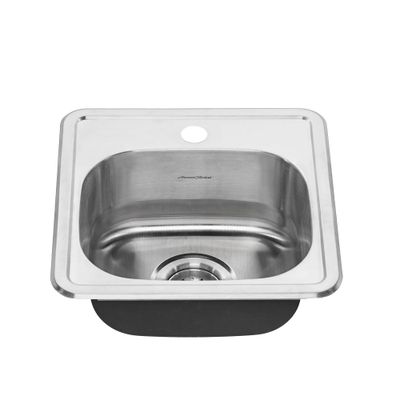 Colony 15 x 15-Inch Stainless Steel 1-Hole Top Mount Single-Bowl ADA Kitchen Sink