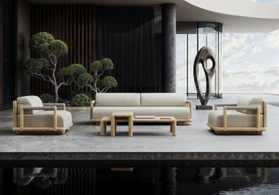 CALEO-natural 2-SEATER LOUNGE SET