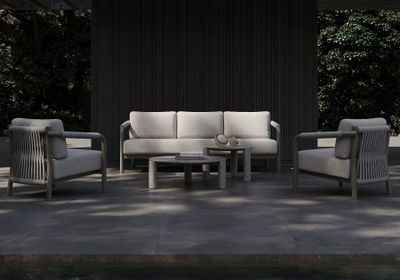 LORVAIN-silver 3 SEATER LOUNGE SET