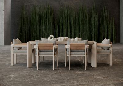 ALVO-bisque DINING SET FOR 6