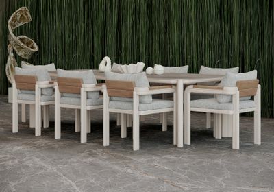 ALVO-bisque DINING SET FOR 8