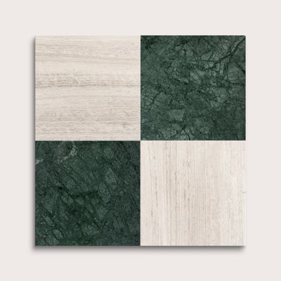 Beige Wave Vein Cut & Monte Verde 12x12 Limestone & Marble | Honed - Checkerboard Bundle