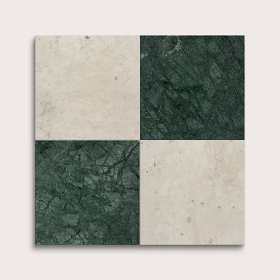 Chateau Grey & Monte Verde 12x12 Limestone & Marble | Honed - Checkerboard Bundle