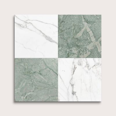 Italian Statuary & Mint Green 12x12 Marble | Honed - Checkerboard Bundle