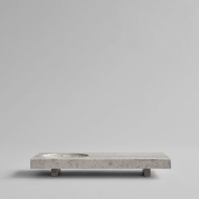 Oka Tray - Silver Travertine