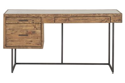 Bradman Reclaimed Pine Desk with Metal Legs | 1825 Interiors