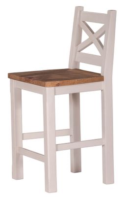 Byron Cross Back Breakfast Stool With Trestle Legs