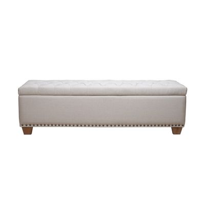 New Angelique Hand Tufted Beige Storage Ottoman | 1825 Interiors