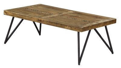 Oslo Timber Top Coffee Table With Hairpin Metal Legs
