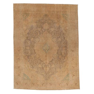 Beige Vintage Traditional Wool Rug