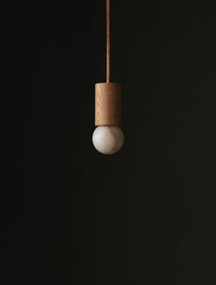 Wood Cylinder Pendant 04"