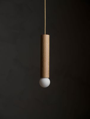 Wood Cylinder Pendant 12"