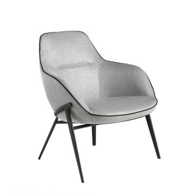 Armchair confidente upholstered in fabric with ribete