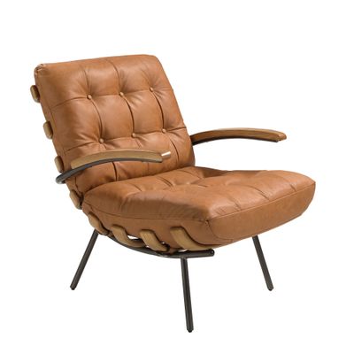 Armchair leather brown and fresno