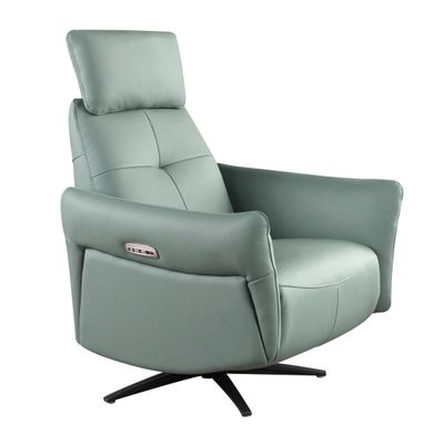 Armchair reclining swivel leather green turquesa