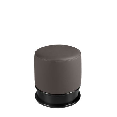 Puff faux leather grey oscuro