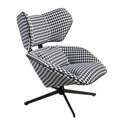 Armchair swivel fabric blanca and negra
