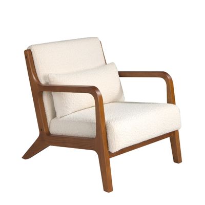 Armchair upholstered in fabric and frame wooden walnut