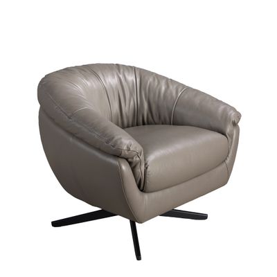 Armchair swivel leather grey